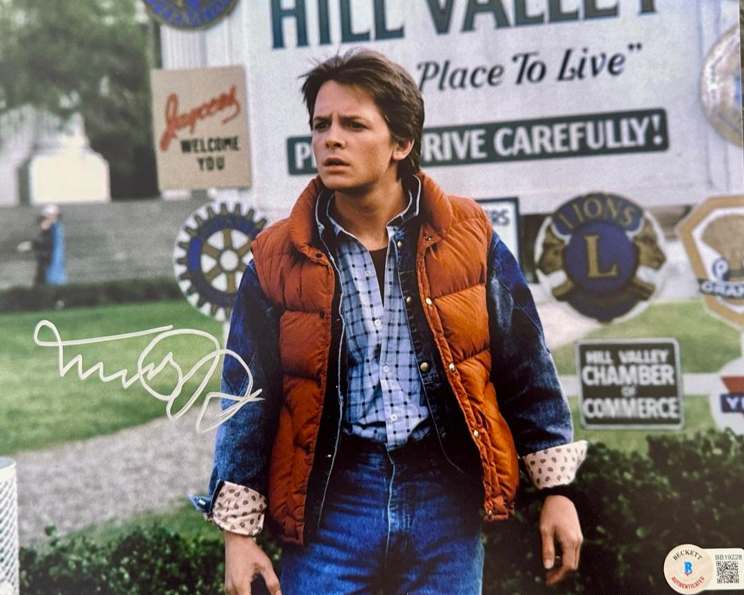 Michael J. Fox Signed 8X10 Photo (Back To The Future) - Beckett COA #03